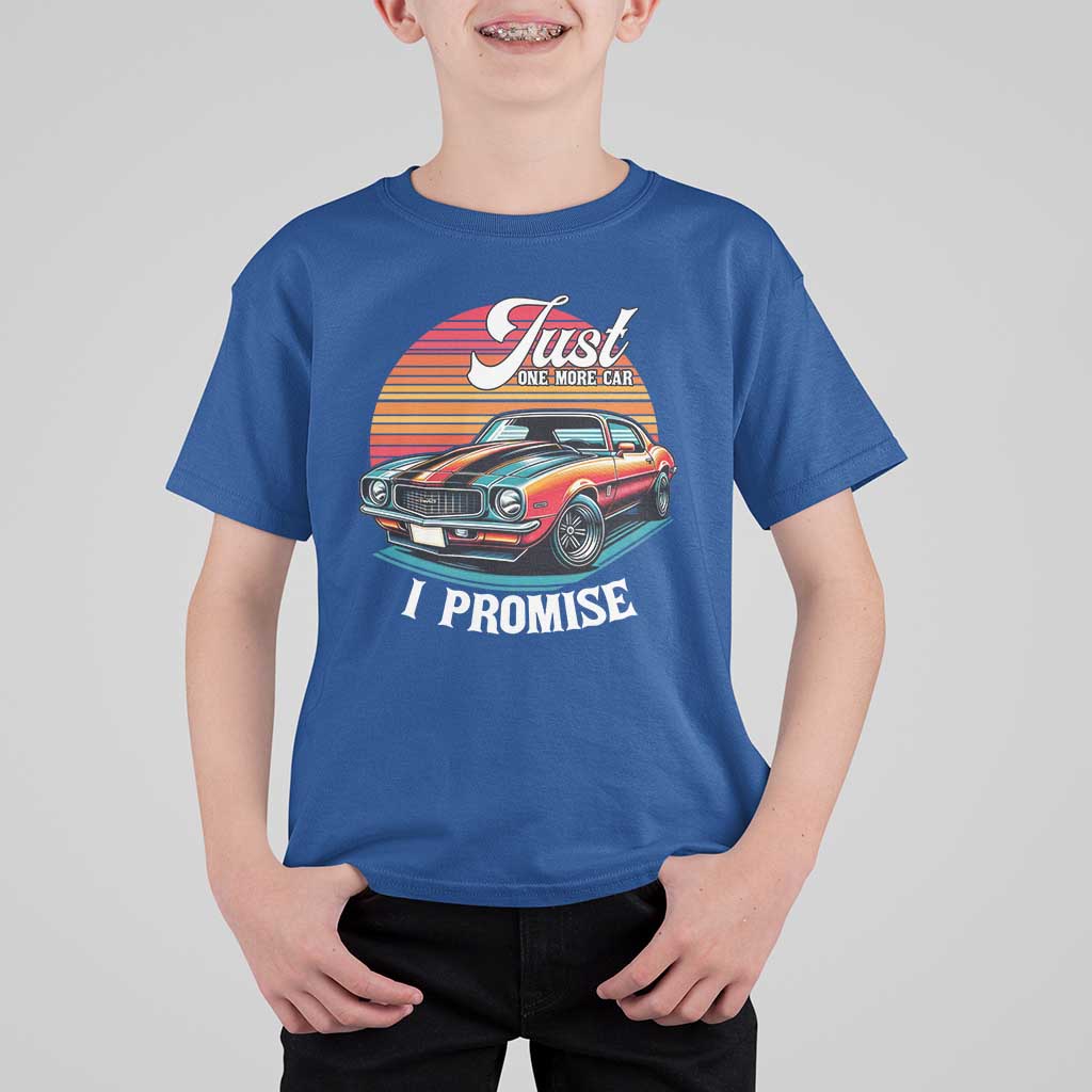 Funny Car Enthusiast T Shirt For Kid Just One More Car I Promise - Wonder Print Shop