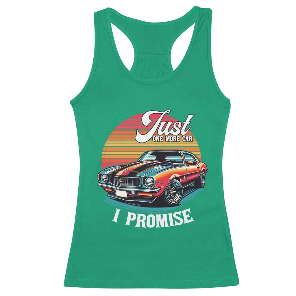 Funny Car Enthusiast Racerback Tank Top Just One More Car I Promise - Wonder Print Shop