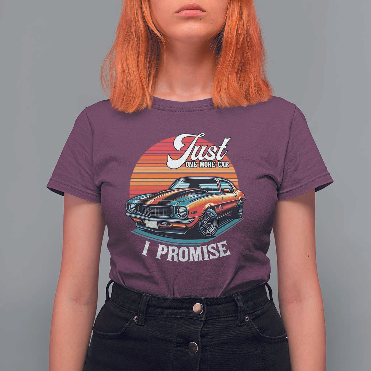 Funny Car Enthusiast T Shirt For Women Just One More Car I Promise - Wonder Print Shop