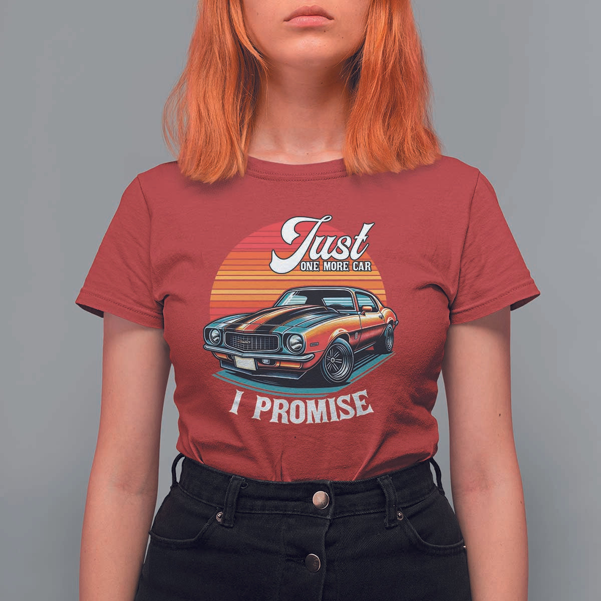 Funny Car Enthusiast T Shirt For Women Just One More Car I Promise - Wonder Print Shop