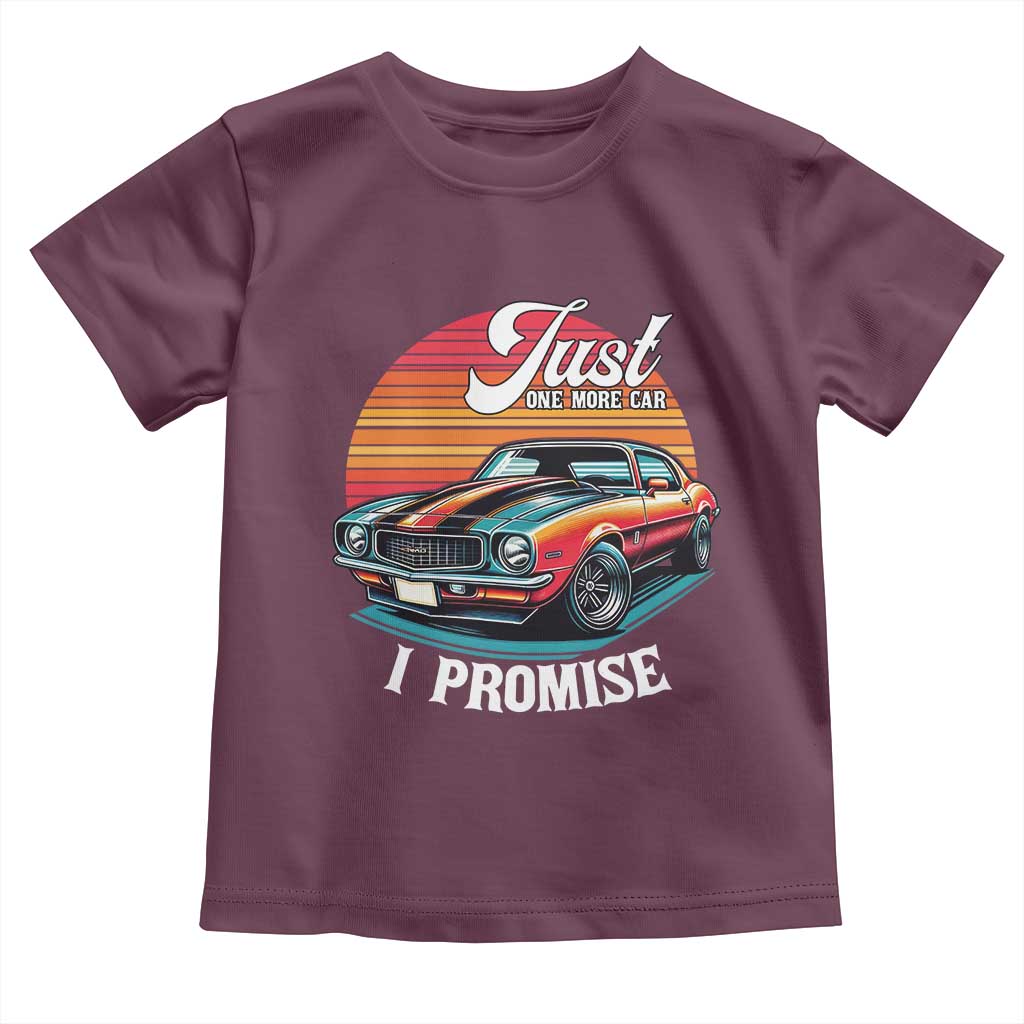 Funny Car Enthusiast Toddler T Shirt Just One More Car I Promise - Wonder Print Shop