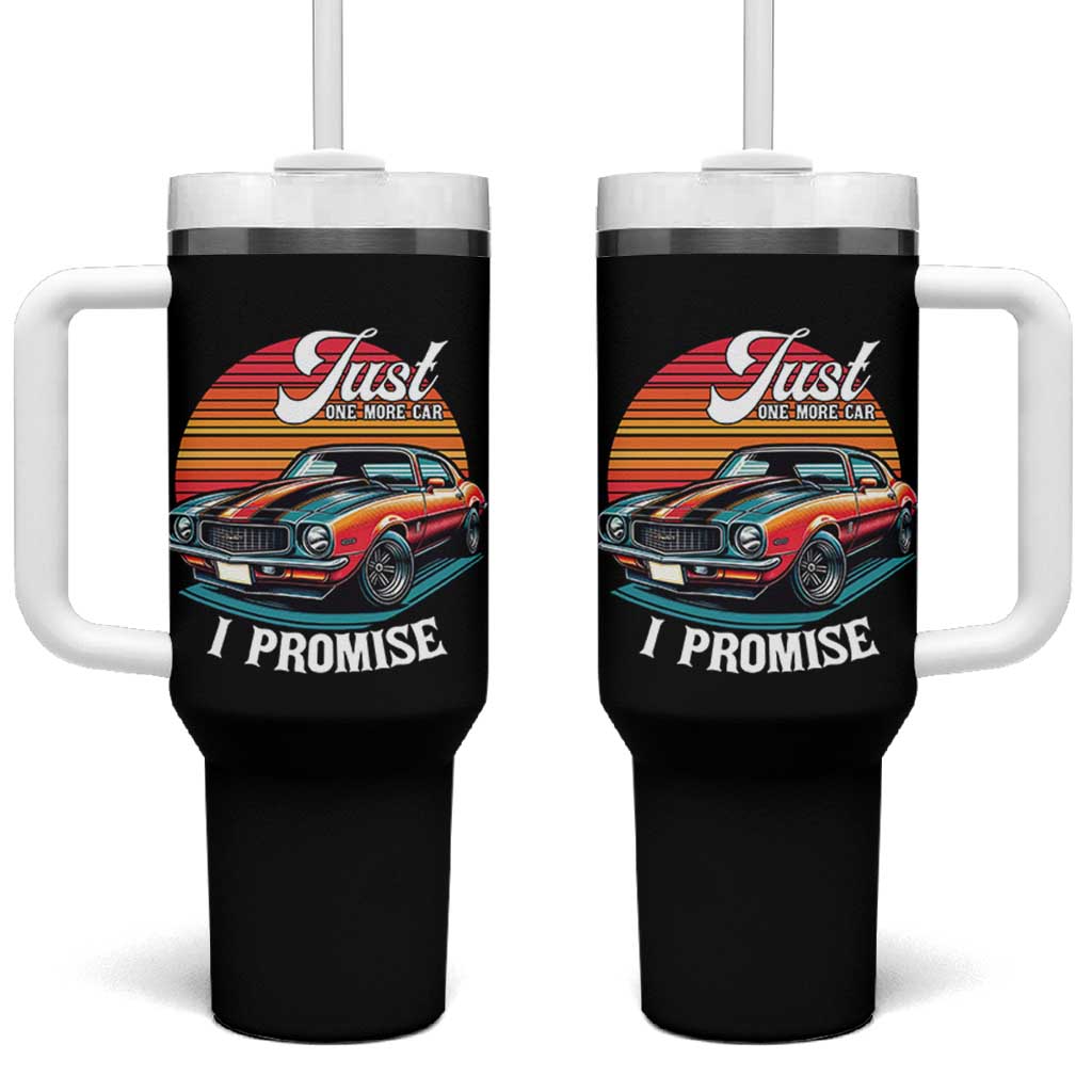 Funny Car Enthusiast Tumbler With Handle Just One More Car I Promise