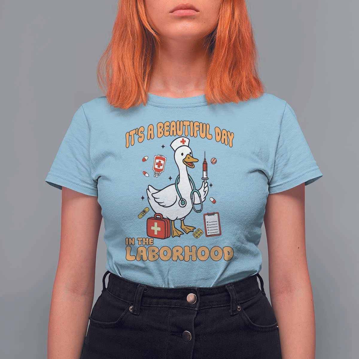 Goose ER Nurse T Shirt For Women It Is A Beautiful Day In The Laborhood - Wonder Print Shop