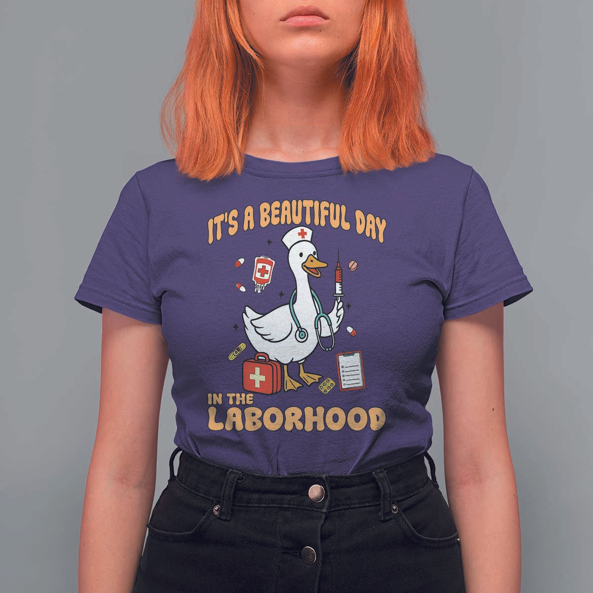 Goose ER Nurse T Shirt For Women It Is A Beautiful Day In The Laborhood - Wonder Print Shop