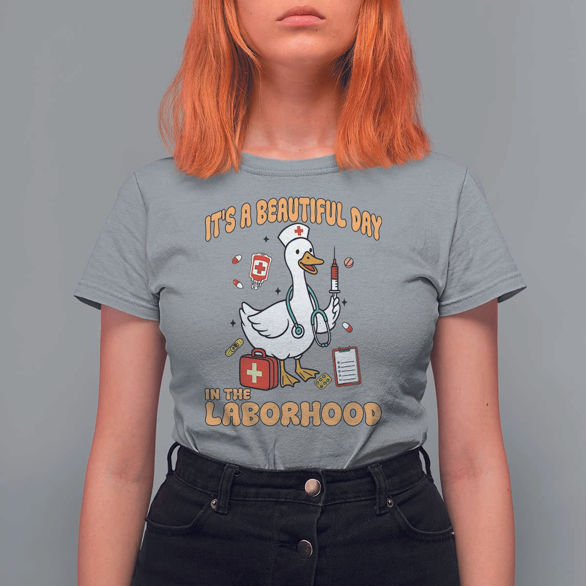 Goose ER Nurse T Shirt For Women It Is A Beautiful Day In The Laborhood - Wonder Print Shop