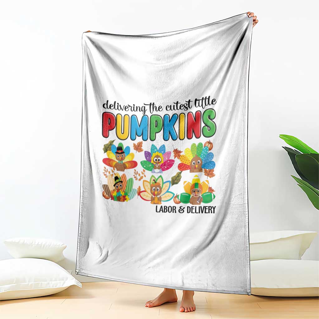 Thanksgiving Labor And Delivery Nurse Throw Blanket Cutest Turkeys - Wonder Print Shop