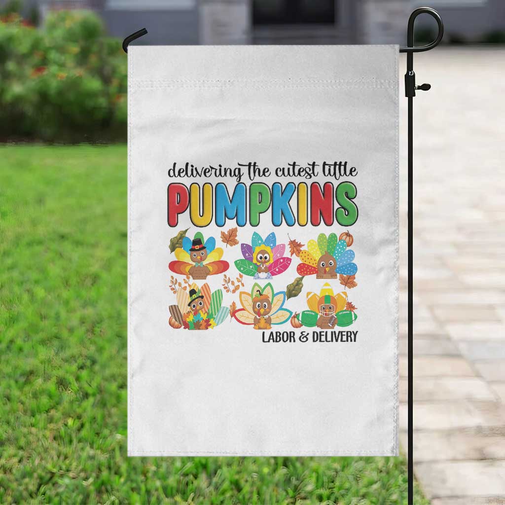 Thanksgiving Labor And Delivery Nurse Garden Flag Cutest Turkeys - Wonder Print Shop