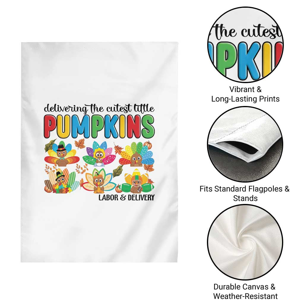 Thanksgiving Labor And Delivery Nurse Garden Flag Cutest Turkeys - Wonder Print Shop