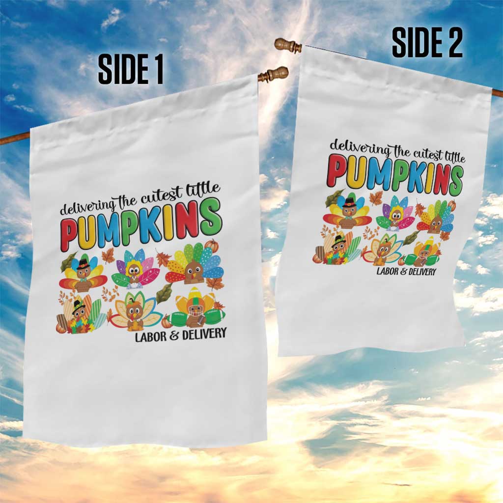 Thanksgiving Labor And Delivery Nurse Garden Flag Cutest Turkeys - Wonder Print Shop