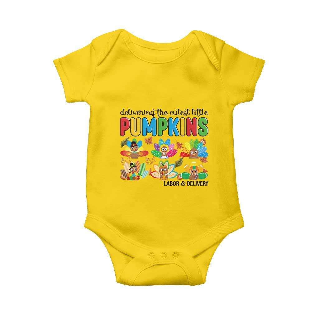 Thanksgiving Labor And Delivery Nurse Baby Onesie Cutest Turkeys - Wonder Print Shop