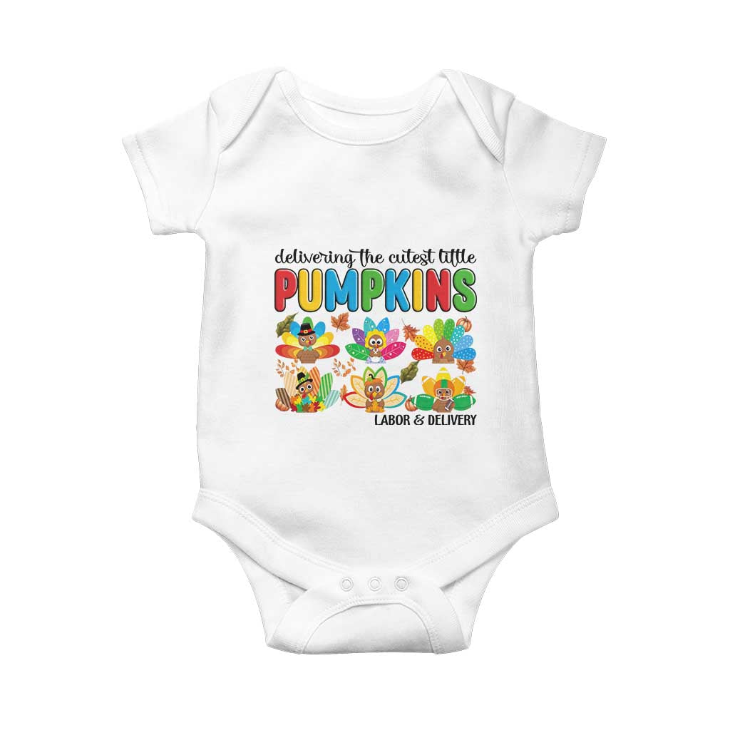 Thanksgiving Labor And Delivery Nurse Baby Onesie Cutest Turkeys - Wonder Print Shop