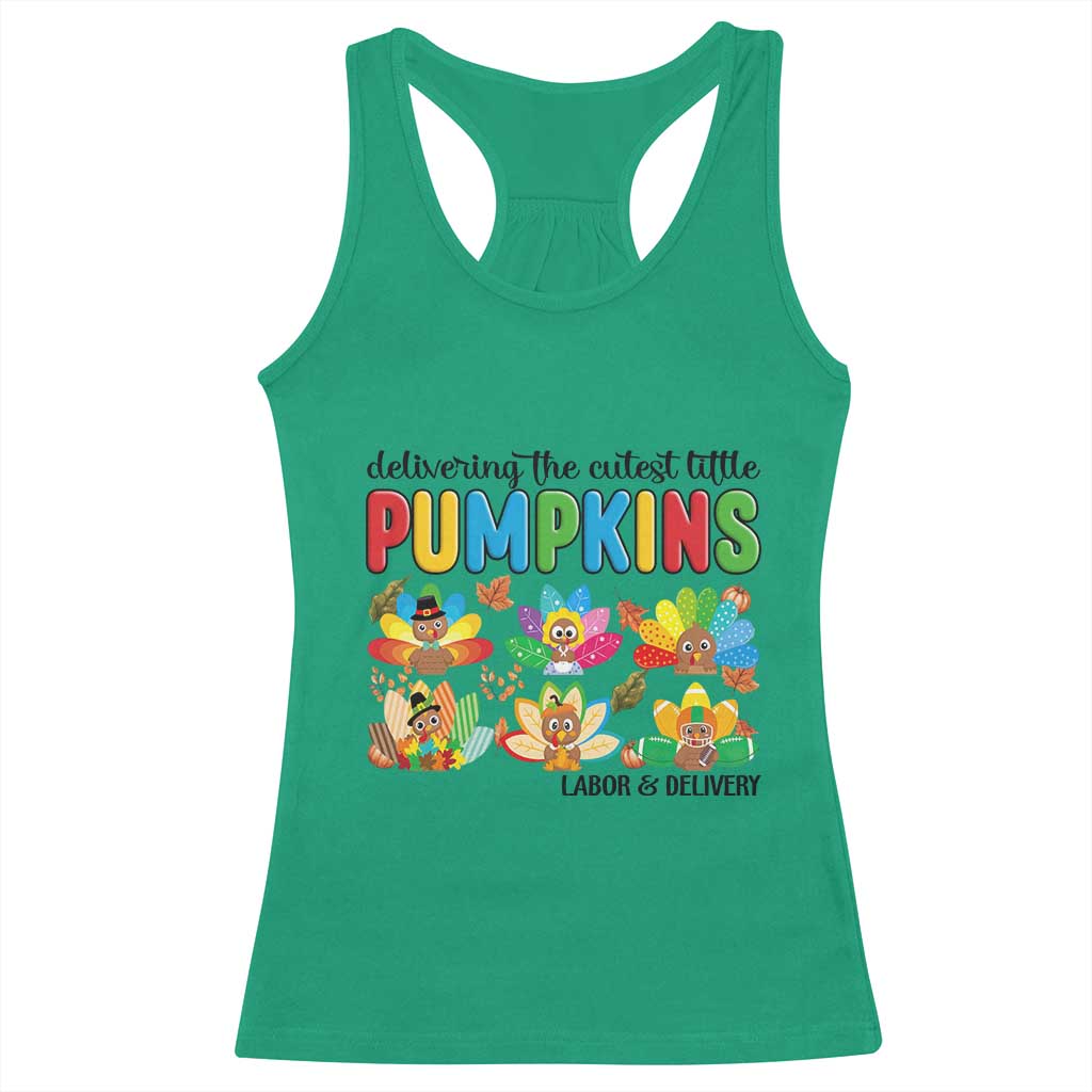 Thanksgiving Labor And Delivery Nurse Racerback Tank Top Cutest Turkeys - Wonder Print Shop