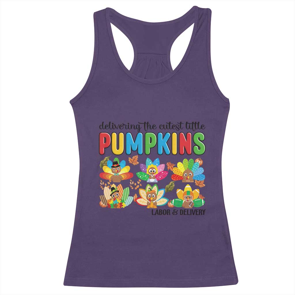 Thanksgiving Labor And Delivery Nurse Racerback Tank Top Cutest Turkeys - Wonder Print Shop
