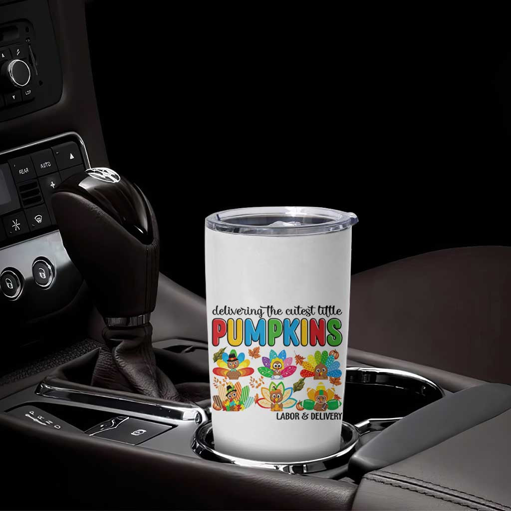 Thanksgiving Labor And Delivery Nurse Tumbler Cup Cutest Turkeys