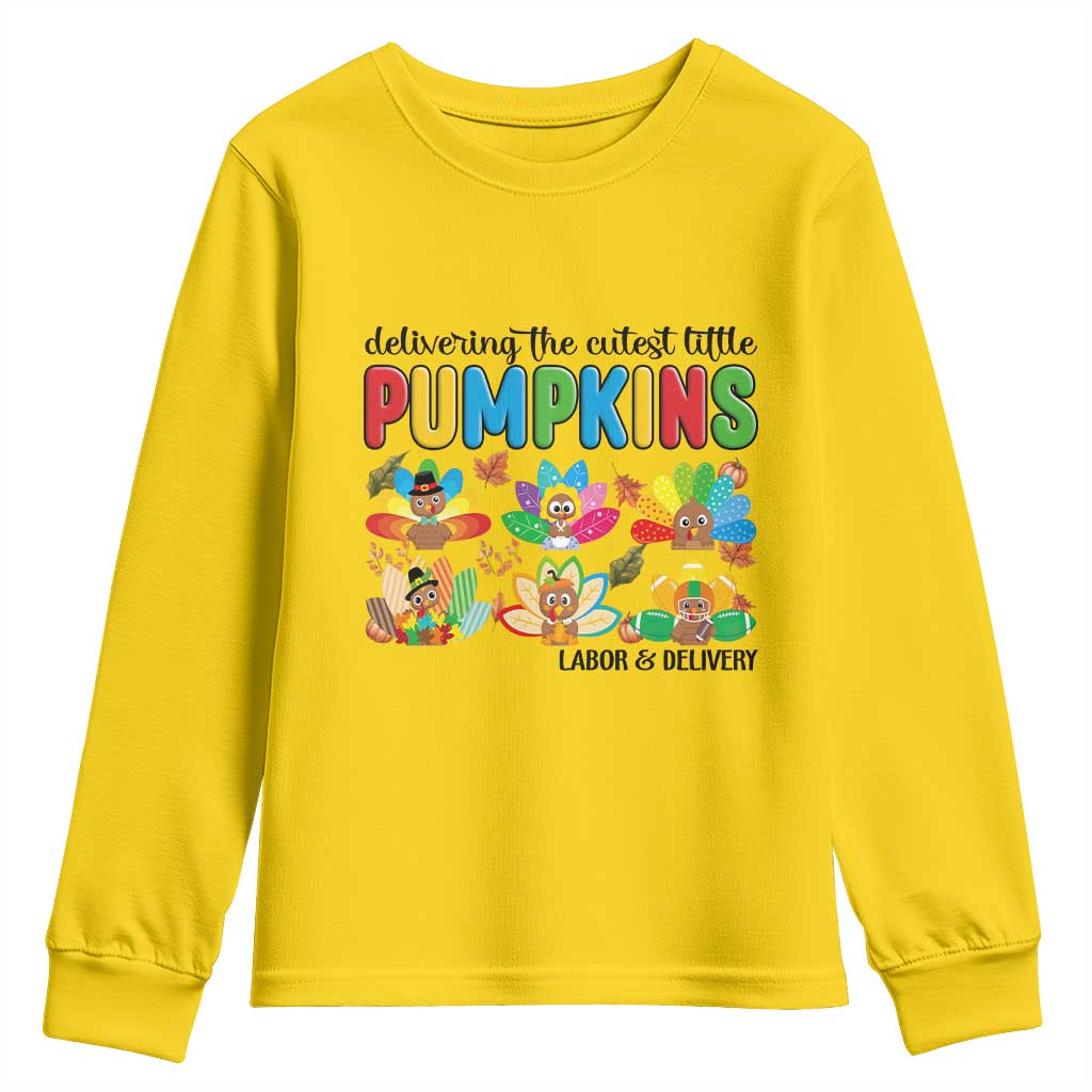 Thanksgiving Labor And Delivery Nurse Youth Sweatshirt Cutest Turkeys - Wonder Print Shop