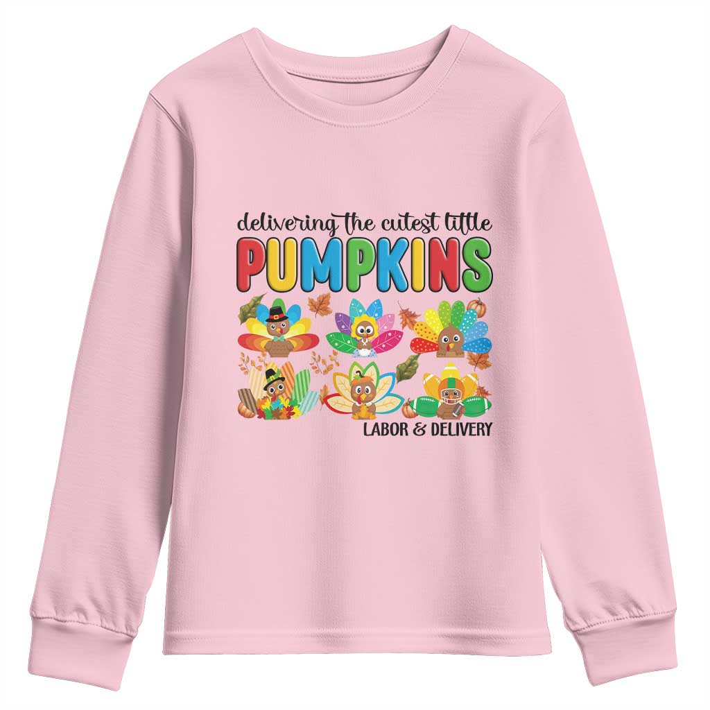 Thanksgiving Labor And Delivery Nurse Youth Sweatshirt Cutest Turkeys - Wonder Print Shop