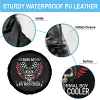 Skull Biker American Flag Motorcycle Biker Son Spare Tire Cover - Wonder Print Shop
