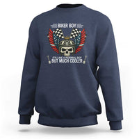 Skull Biker American Flag Motorcycle Biker Son Sweatshirt - Wonder Print Shop