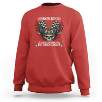 Skull Biker American Flag Motorcycle Biker Son Sweatshirt - Wonder Print Shop