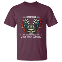 Skull Biker American Flag Motorcycle Biker Son T Shirt - Wonder Print Shop