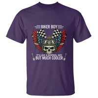 Skull Biker American Flag Motorcycle Biker Son T Shirt - Wonder Print Shop