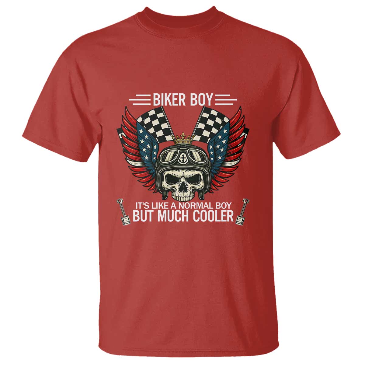 Skull Biker American Flag Motorcycle Biker Son T Shirt - Wonder Print Shop