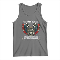 Skull Biker American Flag Motorcycle Biker Son Tank Top - Wonder Print Shop