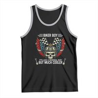 Skull Biker American Flag Motorcycle Biker Son Tank Top - Wonder Print Shop