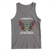 Skull Biker American Flag Motorcycle Biker Son Tank Top - Wonder Print Shop