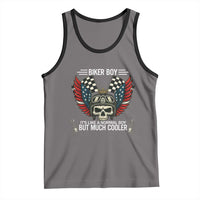 Skull Biker American Flag Motorcycle Biker Son Tank Top - Wonder Print Shop