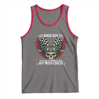 Skull Biker American Flag Motorcycle Biker Son Tank Top - Wonder Print Shop