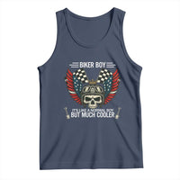 Skull Biker American Flag Motorcycle Biker Son Tank Top - Wonder Print Shop