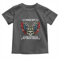 Skull Biker American Flag Motorcycle Biker Son Toddler T Shirt - Wonder Print Shop