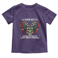 Skull Biker American Flag Motorcycle Biker Son Toddler T Shirt - Wonder Print Shop