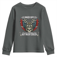 Skull Biker American Flag Motorcycle Biker Son Youth Sweatshirt - Wonder Print Shop
