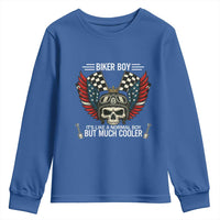 Skull Biker American Flag Motorcycle Biker Son Youth Sweatshirt - Wonder Print Shop