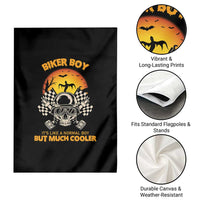Funny Skull Motocycle Halloween Biker Son Garden Flag Biker Boy It's Like A Normal Boy But Much Cooler - Wonder Print Shop