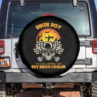 Funny Skull Motocycle Halloween Biker Son Spare Tire Cover Biker Boy It's Like A Normal Boy But Much Cooler - Wonder Print Shop