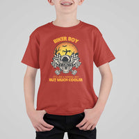 Funny Skull Motocycle Halloween Biker Son T Shirt For Kid Biker Boy It's Like A Normal Boy But Much Cooler - Wonder Print Shop