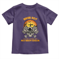Funny Skull Motocycle Halloween Biker Son Toddler T Shirt Biker Boy It's Like A Normal Boy But Much Cooler - Wonder Print Shop