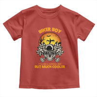 Funny Skull Motocycle Halloween Biker Son Toddler T Shirt Biker Boy It's Like A Normal Boy But Much Cooler - Wonder Print Shop