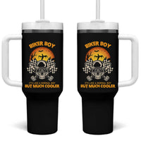 Funny Skull Motocycle Halloween Biker Son Tumbler With Handle Biker Boy It's Like A Normal Boy But Much Cooler