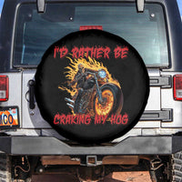 Funny Biker Skeleton Motorcycle Rider Spare Tire Cover I Would Rather Be Cranking My Hog - Wonder Print Shop