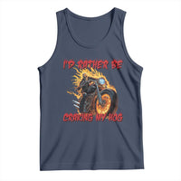 Funny Biker Skeleton Motorcycle Rider Tank Top I Would Rather Be Cranking My Hog - Wonder Print Shop