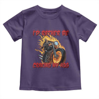 Funny Biker Skeleton Motorcycle Rider Toddler T Shirt I Would Rather Be Cranking My Hog - Wonder Print Shop