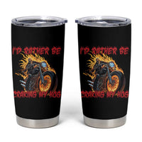 Funny Biker Skeleton Motorcycle Rider Tumbler Cup I Would Rather Be Cranking My Hog