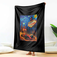 Racing Car Starry Night Las Vegas Race Day Throw Blanket - Wonder Print Shop