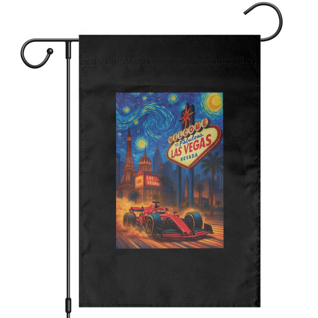 Racing Car Starry Night Las Vegas Race Day Garden Flag - Wonder Print Shop