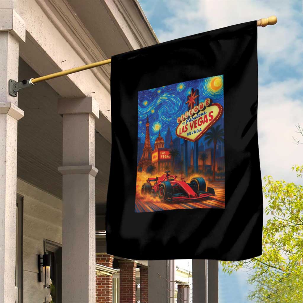 Racing Car Starry Night Las Vegas Race Day Garden Flag - Wonder Print Shop