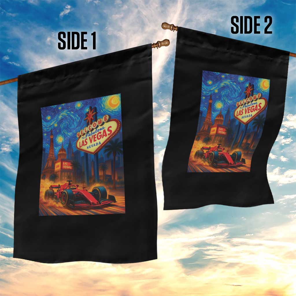 Racing Car Starry Night Las Vegas Race Day Garden Flag - Wonder Print Shop